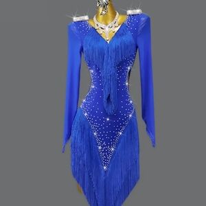 Dazzling Royal Blue Asymmetrical Fringe Dress